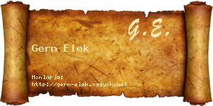 Gern Elek névjegykártya
